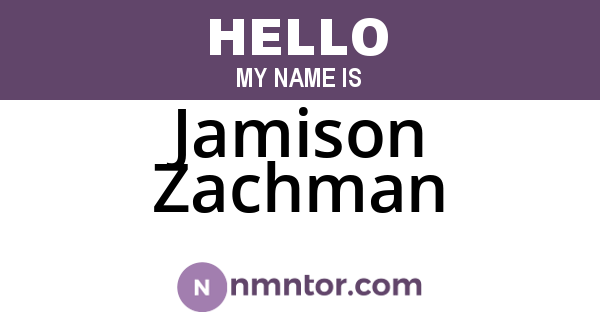 Jamison Zachman