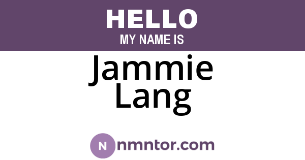 Jammie Lang