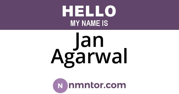 Jan Agarwal