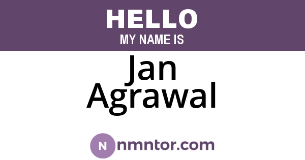 Jan Agrawal