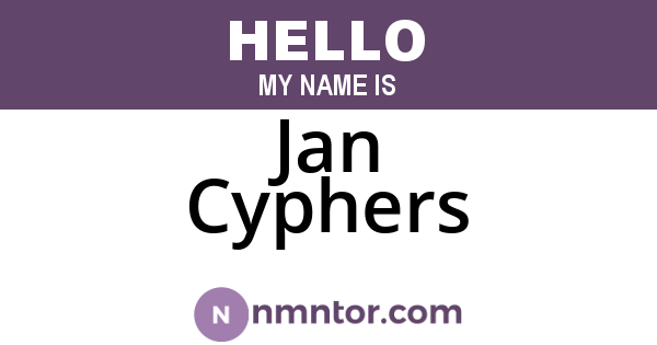 Jan Cyphers