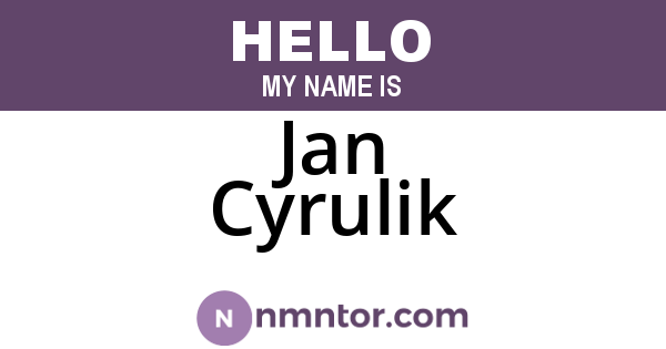 Jan Cyrulik