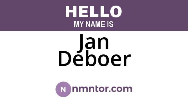 Jan Deboer