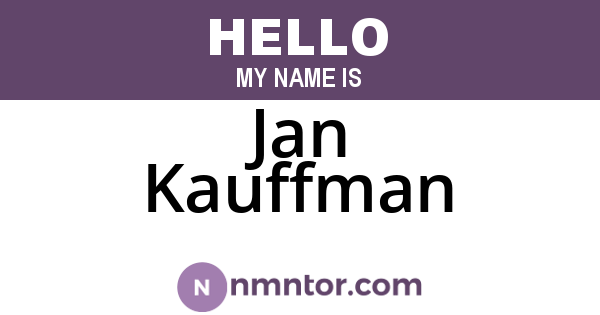 Jan Kauffman