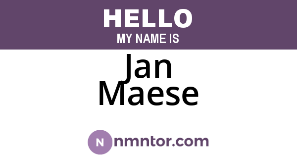 Jan Maese