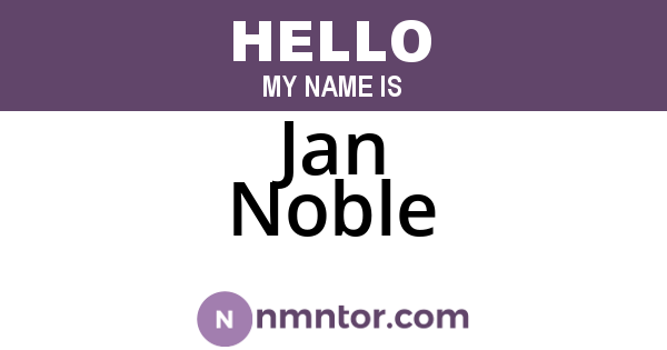 Jan Noble