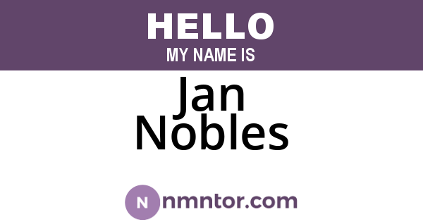 Jan Nobles