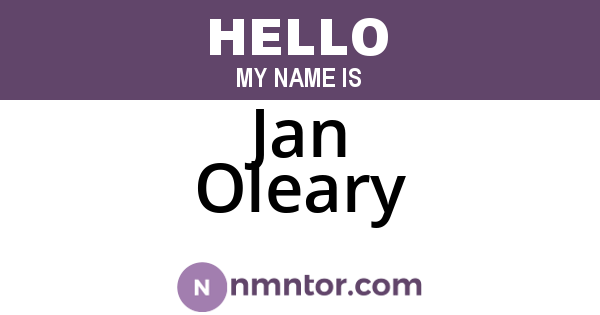 Jan Oleary