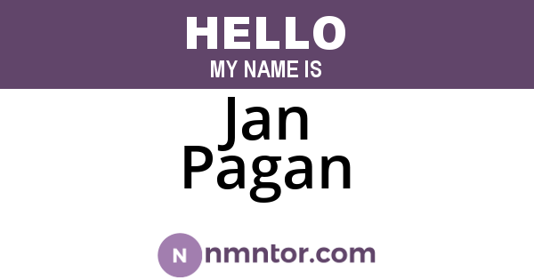 Jan Pagan