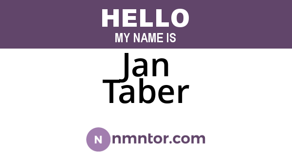 Jan Taber