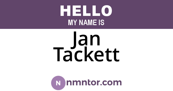 Jan Tackett