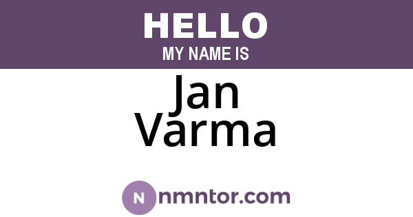Jan Varma