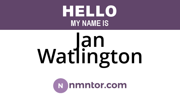 Jan Watlington
