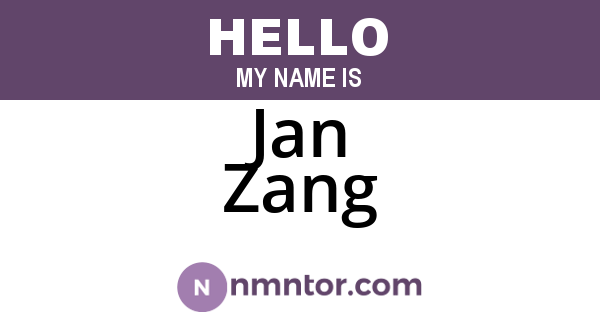 Jan Zang