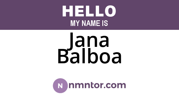 Jana Balboa