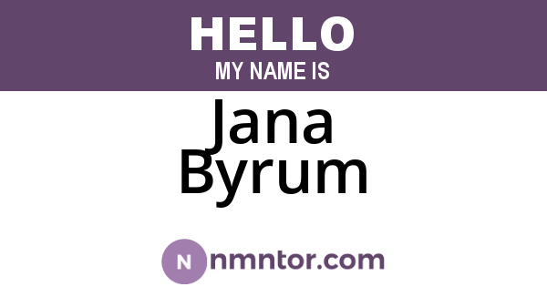 Jana Byrum