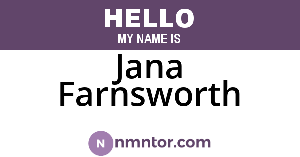 Jana Farnsworth