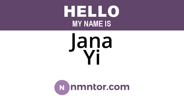 Jana Yi