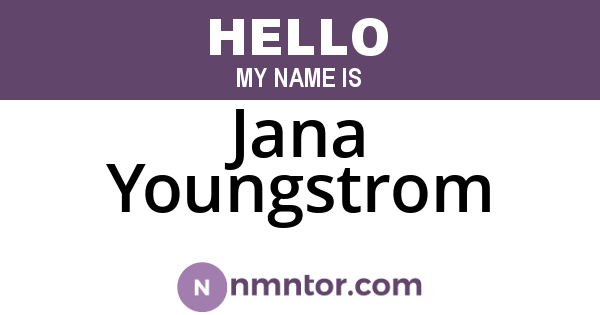 Jana Youngstrom