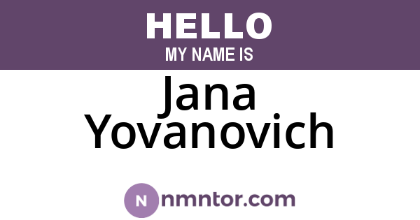 Jana Yovanovich