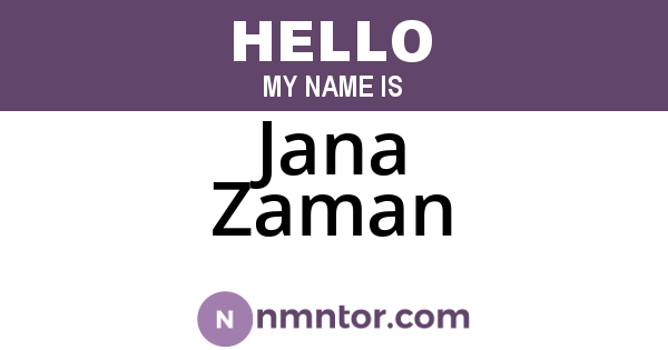 Jana Zaman