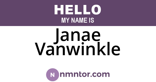 Janae Vanwinkle