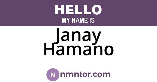 Janay Hamano
