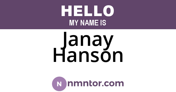 Janay Hanson