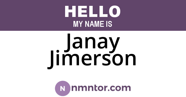 Janay Jimerson