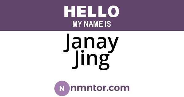 Janay Jing