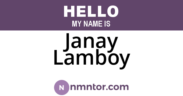 Janay Lamboy