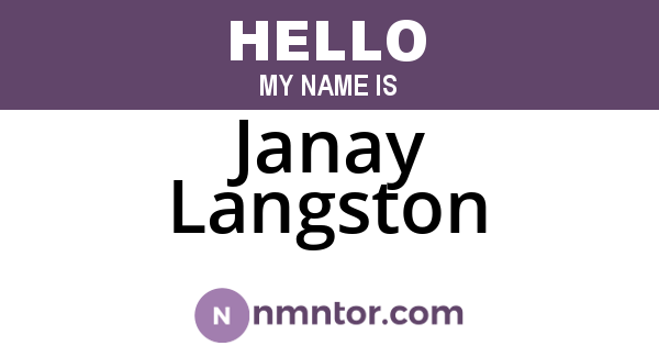 Janay Langston