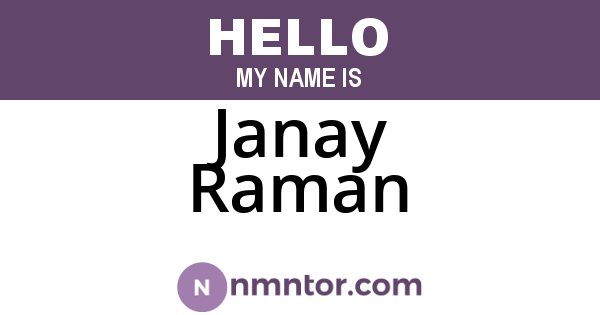 Janay Raman