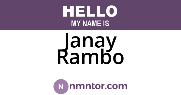 Janay Rambo
