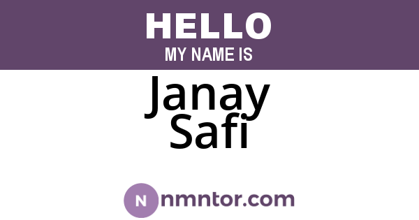 Janay Safi