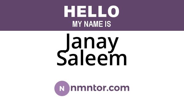 Janay Saleem