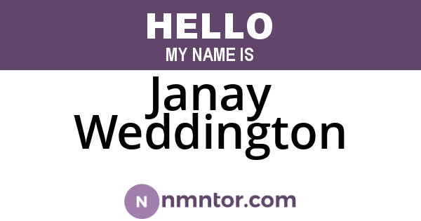 Janay Weddington