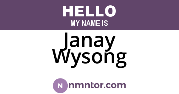 Janay Wysong