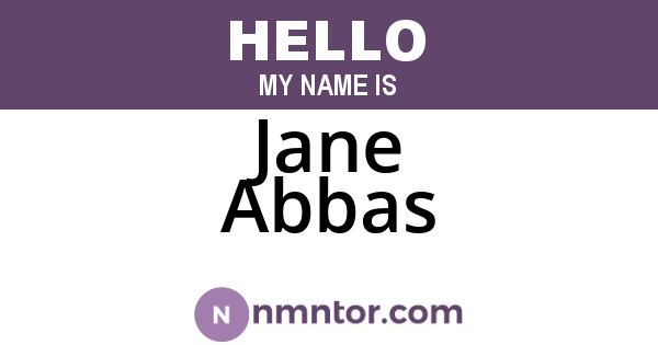 Jane Abbas