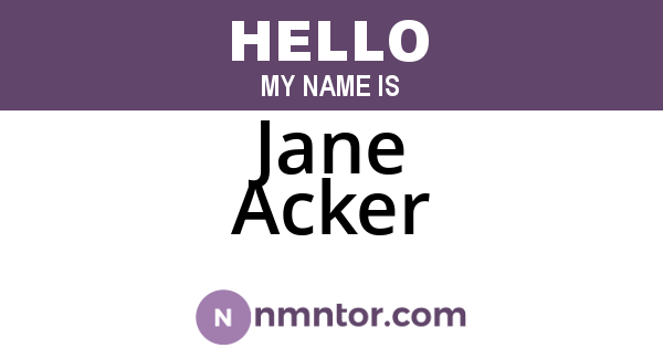 Jane Acker