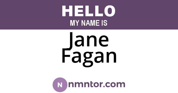 Jane Fagan