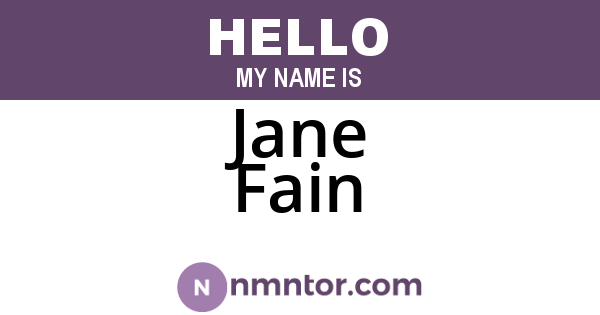Jane Fain