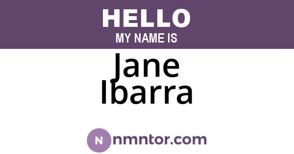 Jane Ibarra