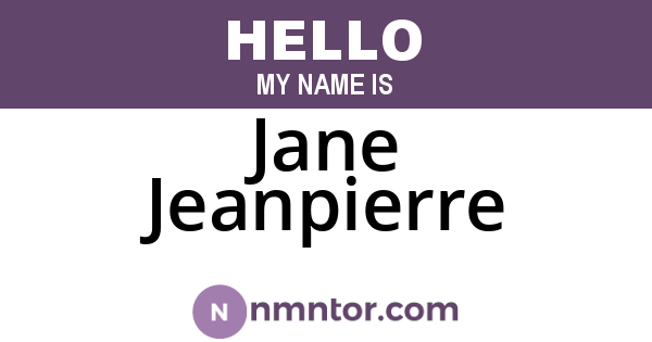 Jane Jeanpierre