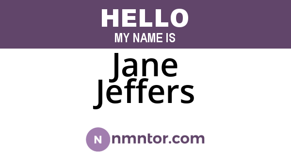 Jane Jeffers
