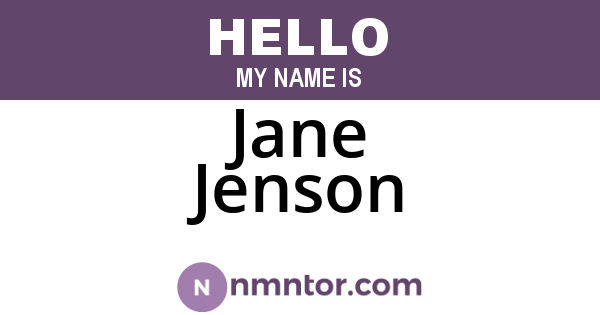 Jane Jenson