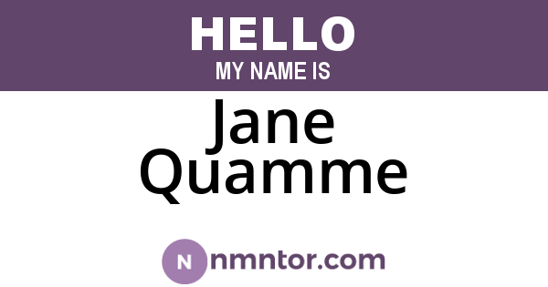 Jane Quamme