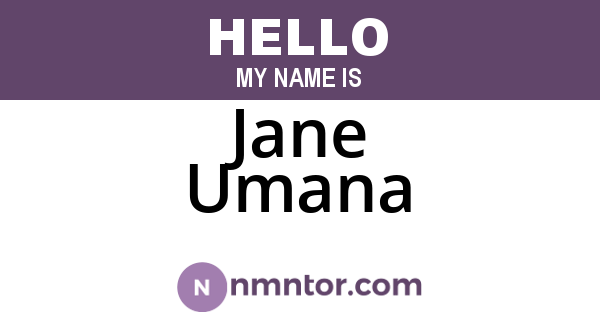 Jane Umana