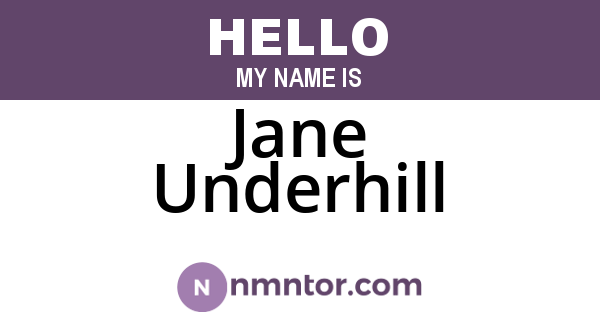 Jane Underhill