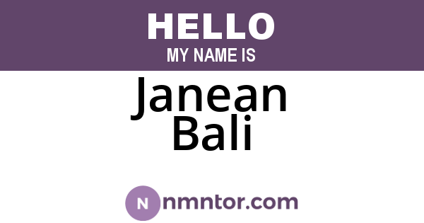 Janean Bali